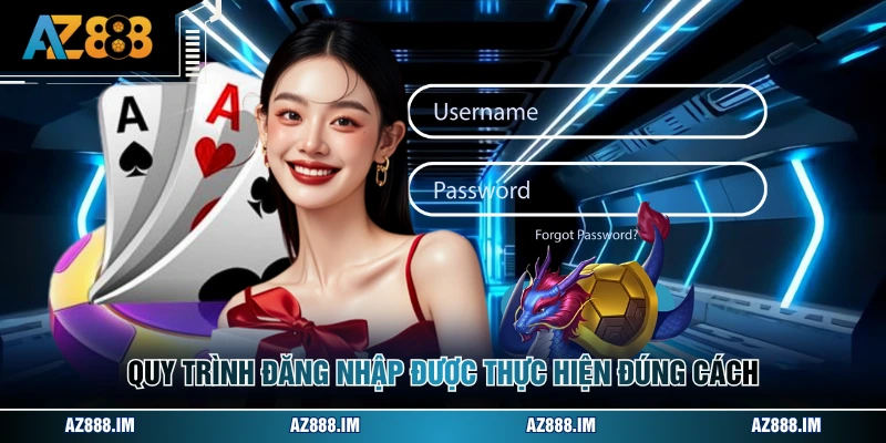 Quy trình đăng nhập được thực hiện đúng cách